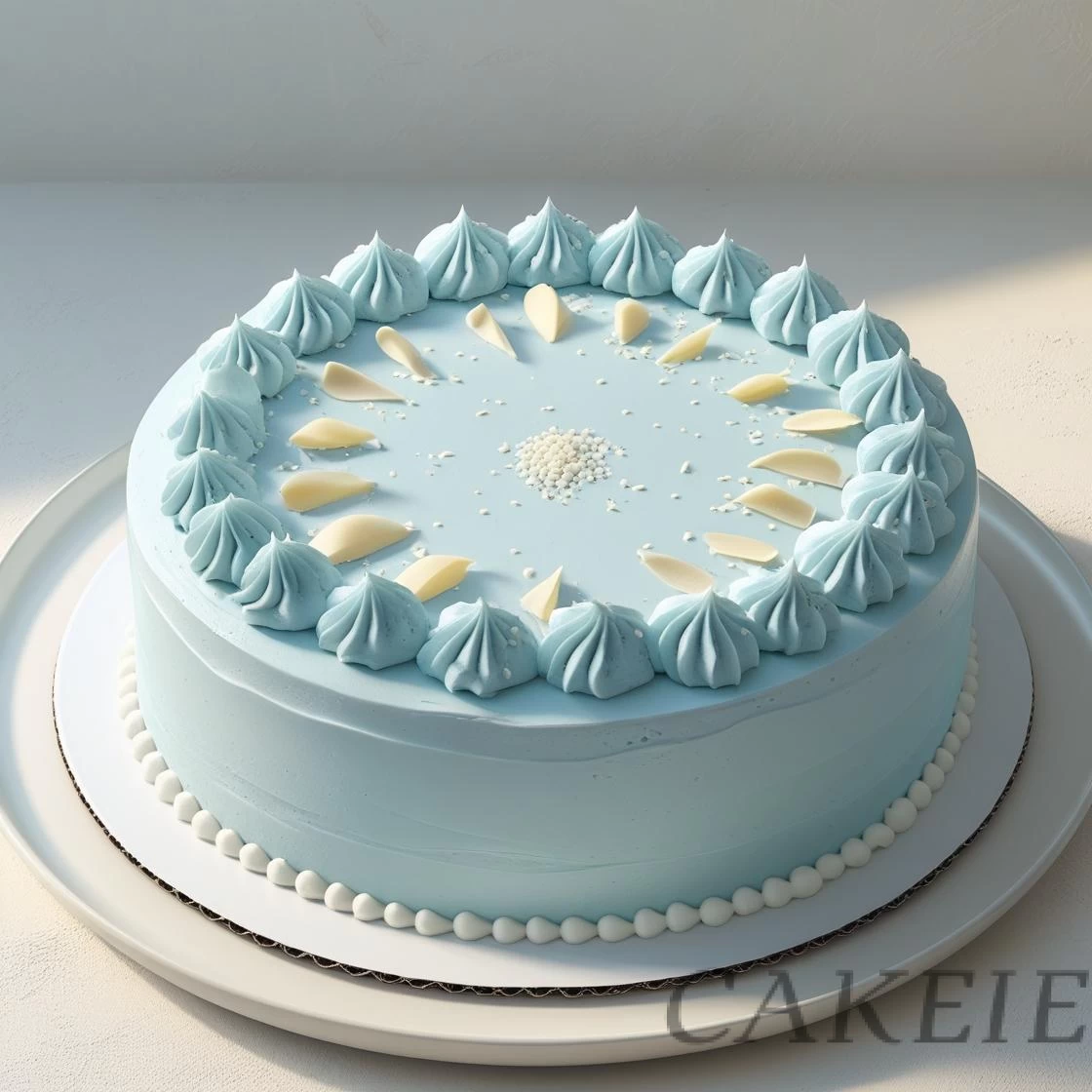 Blue Color Cream Cake